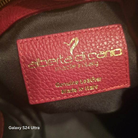 Red Leather AND Suede Tote Bag - Picture 6 of 7